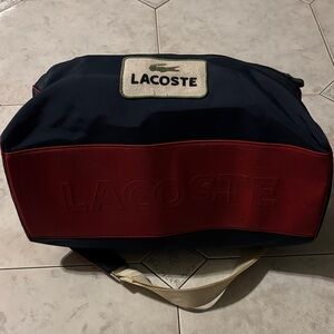 Lacoste Men's Blue and Red Duffel Bag
